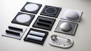  Different Custom Patch backing types in a grid formation.
