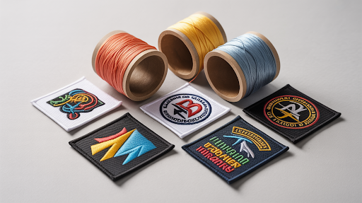 Custom sew-on patches and thread rolls