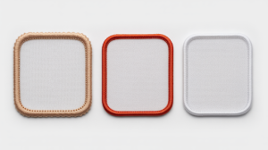 Different custom patch border types displayed side by side