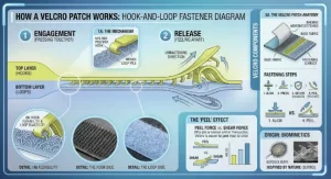 How does a Velcro patch work Hook and loop diagram infographics