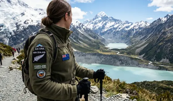 Velcro patches on a jacket in New Zealand